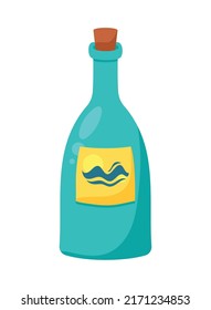 icono aislado del mensaje náutico del frasco