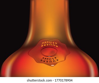 Bottle neck from cognac with a decorative imprint - cognac