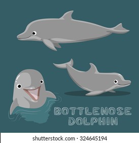 Bottle Nose Dolphin Cartoon Vector Illustration