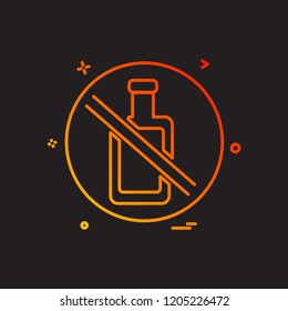 Bottle not allowed icon design vector