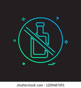 Bottle not allowed icon design vector