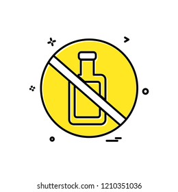 Bottle not allowed icon design vector