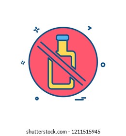Bottle not allowed icon design vector