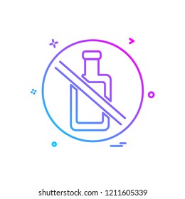 Bottle not allowed icon design vector