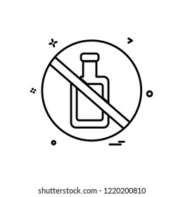 Bottle not allowed icon design vector