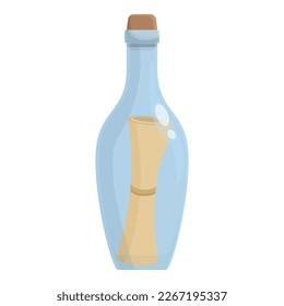 Bottle note icon cartoon vector. Sea letter. Glass cork