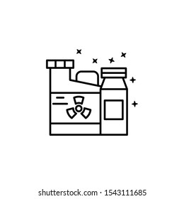 Bottle nuclear fuel icon. Simple line outline vector of nuclear energy icons for ui and ux website or mobile application