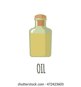Bottle of oil icon in flat style isolated on white background. Vector illustration.
