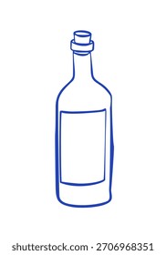 Aceite de botella Doodle mediterráneo. Vector doodle ilustración icono aislado en blanco bg.