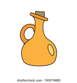 Bottle of olive oil cartoon icon. Vector illustration of Bottle of olive oil isolated on white background