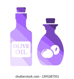 Bottle Of Olive Oil Icon. Flat Color Ladder Design. Vector Illustration.