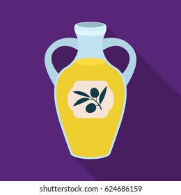 Bottle of olive oil icon in flate style isolated on white background. Spain country symbol stock vector illustration.
