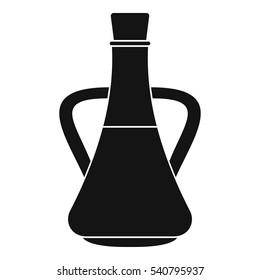 Bottle with olive oil icon. Simple illustration of bottle with olive oil vector icon for web