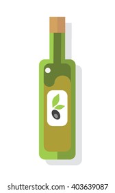 A bottle of olive oil. Simple design. Vector.