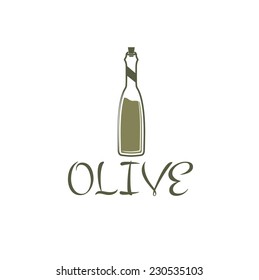bottle of olive oil vector design template