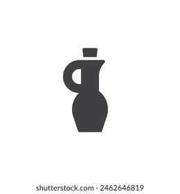 Bottle of olive oil vector icon. filled flat sign for mobile concept and web design. Olive Oil Bottle glyph icon. Symbol, logo illustration. Vector graphics