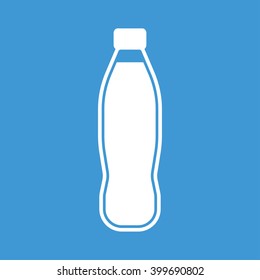 Bottle on blue background.