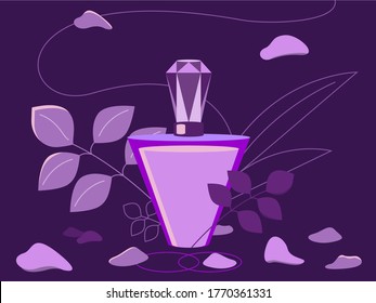 Bottle on a purple background