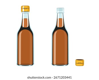 Botella en un fondo blanco.