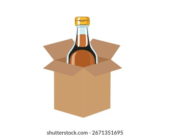 Botella en un fondo blanco.