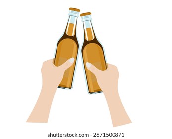Botella en un fondo blanco.