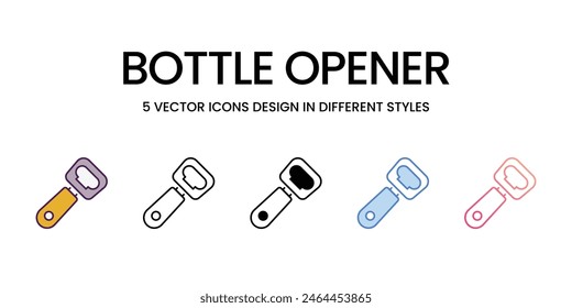 Bottle Opene icons different style vector stock illustrationr