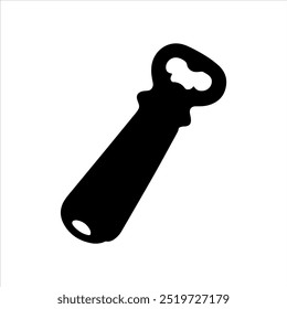 Bottle opener black silhouette vector illustration on white background