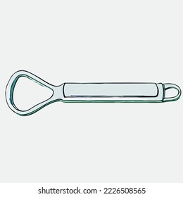 Bottle opener. Bottle cap opener. Illustration Vector Cartoon Drawing
