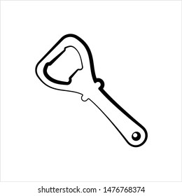 Bottle Opener, Bottle Cap Opener Vector Art Illustration