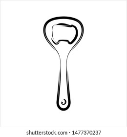 Bottle Opener, Bottle Cap Opener Vector Art Illustration