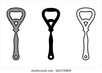 Bottle Opener, Bottle Cap Opener Vector Art Illustration