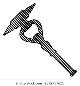 Bottle Opener, Bottle Cap Opener Vector Art Illustration