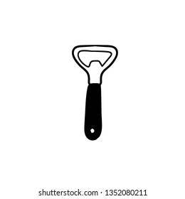 Bottle opener doodle vector 