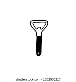 Bottle opener doodle vector 