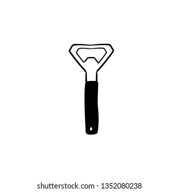 Bottle opener doodle vector 