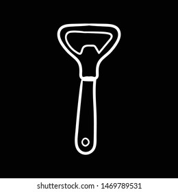 bottle opener doolde flat black hand drawing vector 