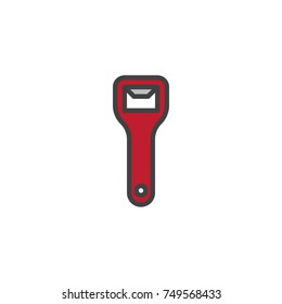 Bottle opener filled outline icon, line vector sign, linear colorful pictogram isolated on white. Symbol, logo illustration. Pixel perfect vector graphics