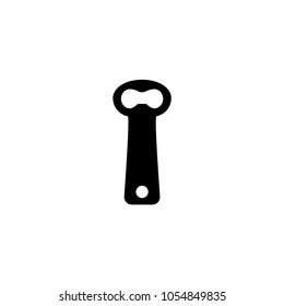 Bottle Opener. Flat Vector Icon. Simple black symbol on white background