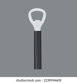 Bottle opener flat vector illustration. Cute metal bottle opener cartoon vector illustration for graphic design and decorative element