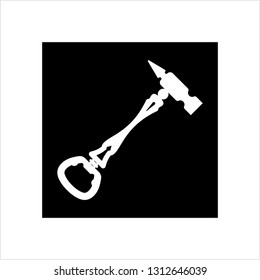 Bottle Opener With Hammer Icon Vector Art Illustration