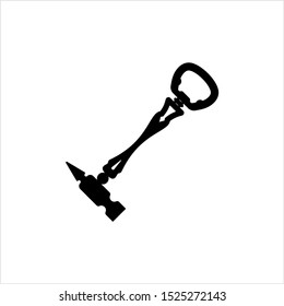 Flaschenöffner mit Hammer-Symbol Vektorgrafik-Illustration