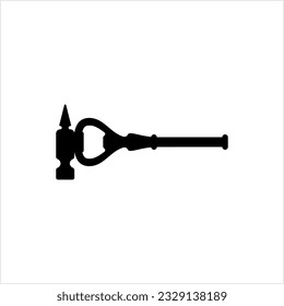 Flaschenöffner mit Hammer-Symbol Vektorgrafik-Illustration