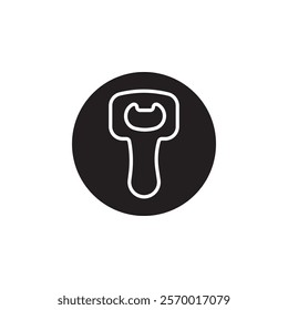 Bottle opener icon black and white vector outline sign