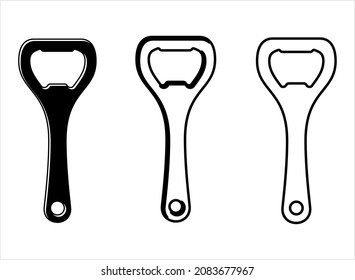 Bottle Opener Icon, Bottle Cap Opener Icon Vector Art Illustration