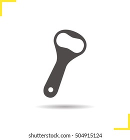 Bottle opener icon. Drop shadow silhouette symbol. Vector isolated illustration