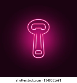 bottle opener icon. Elements of Bar in neon style icons. Simple icon for websites, web design, mobile app, info graphics