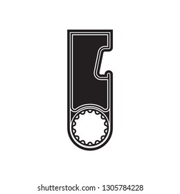 bottle opener icon flat black