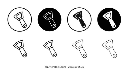 Bottle opener icon Flat outline fill set collection