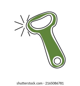 bottle opener icon isolated flat
