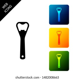 Bottle opener icon isolated on white background. Set icons colorful square buttons. Vector Illustration